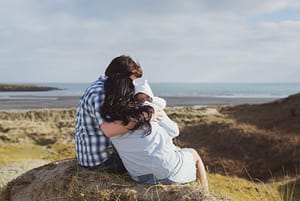 a family enjoying the view